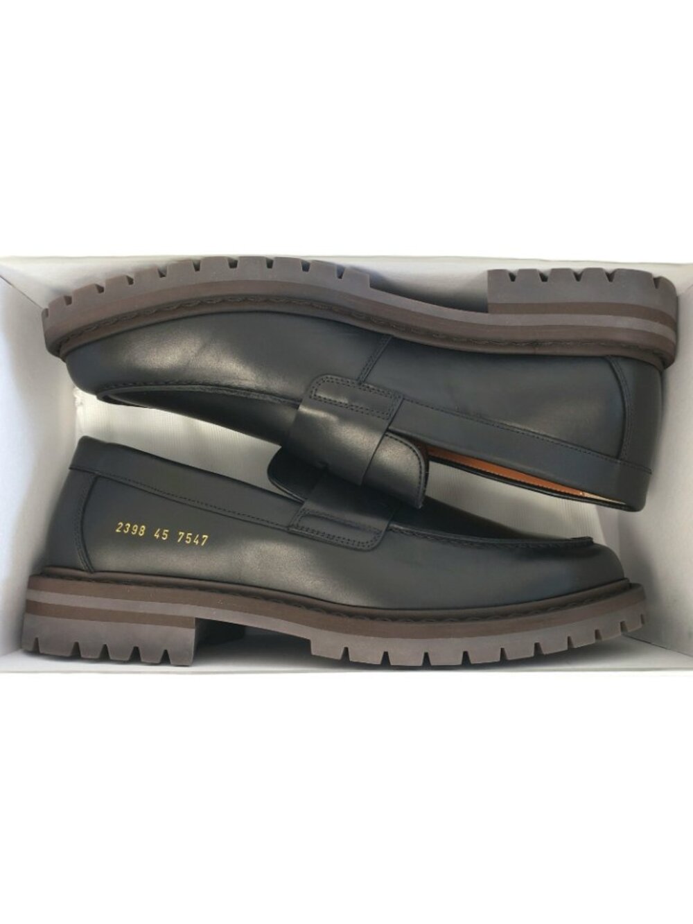 Common Projects Men's Leather Penny Loafer Shoes Black Size 45 / US 12 - Italy - Picture 3 of 5
